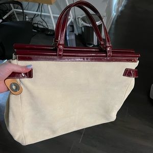 Vintage Coach Suede and Patent Leather Tote